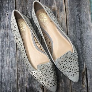 Vince Camuto Flat 8 Lasercut Pointed Toe Shimmer